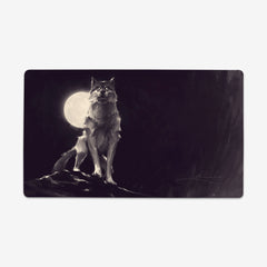 Moonlit Wolf Thin Desk Mat - Christopher Pariano - Mockup