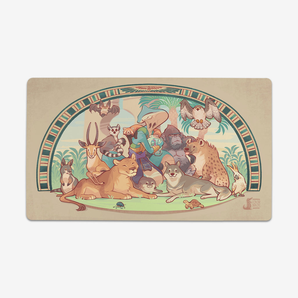 A Vizier and his Pets Thin Desk Mat - Colordrilos - Mockup