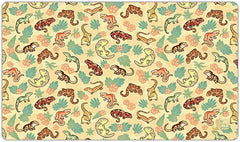 Gecko Family Thin Desk Mat - Colordrilos - Mockup - Yellow