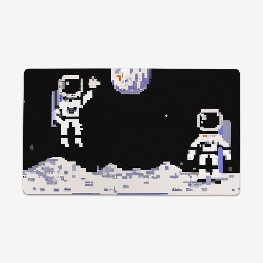 Pixel Astronauts On The Moon Thin Desk Mat