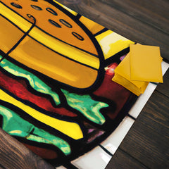 Stained Glass Burger and Fries Playmat