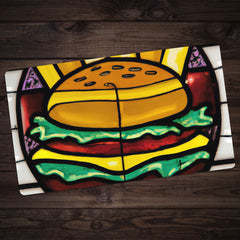 Stained Glass Burger and Fries Playmat