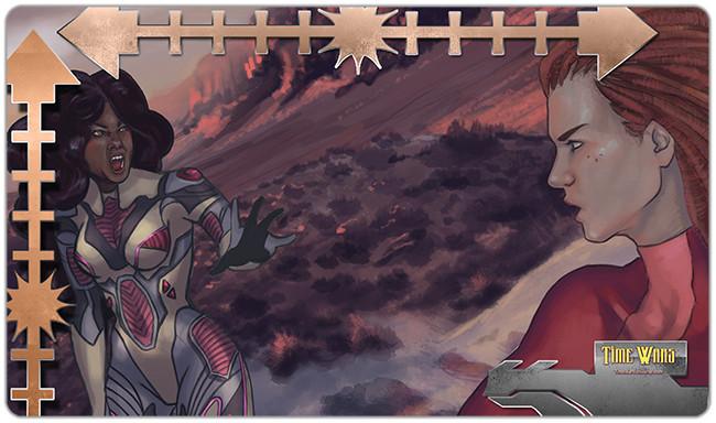 Nadira vs Ayza Playmat - Time Wars - Mockup