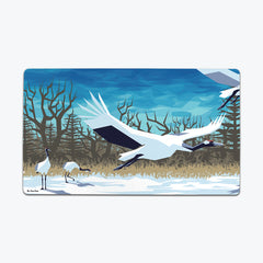 Red Crowned Cranes Thin Desk Mat