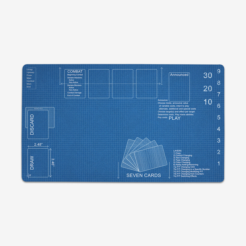 Blueprint Playmat - Flinxz - Mockup - Blue - Lefty