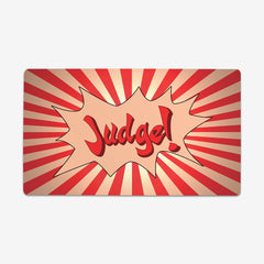 Judge! Thin Desk Mat - Flinxz - Mockup - Red