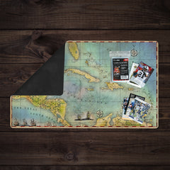 Caribbean Pirates Map 1660 Break Mat