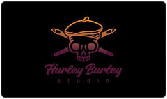 Hurley Burley Skull Playmat - Lindsay Burley - Mockup - Black