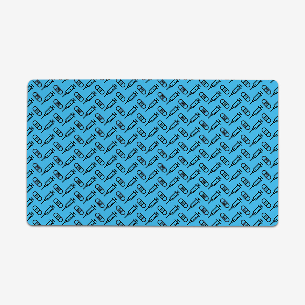 Bandage and Vaccine Playmat - Inked Gaming - EG - Mockup - Blue