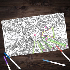 Colorbook Stained Glass Heart Playmat