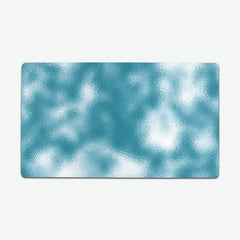 Faux Frosted Glass Pattern Thin Desk Mat - Inked Gaming - EG - Mockup - Blue