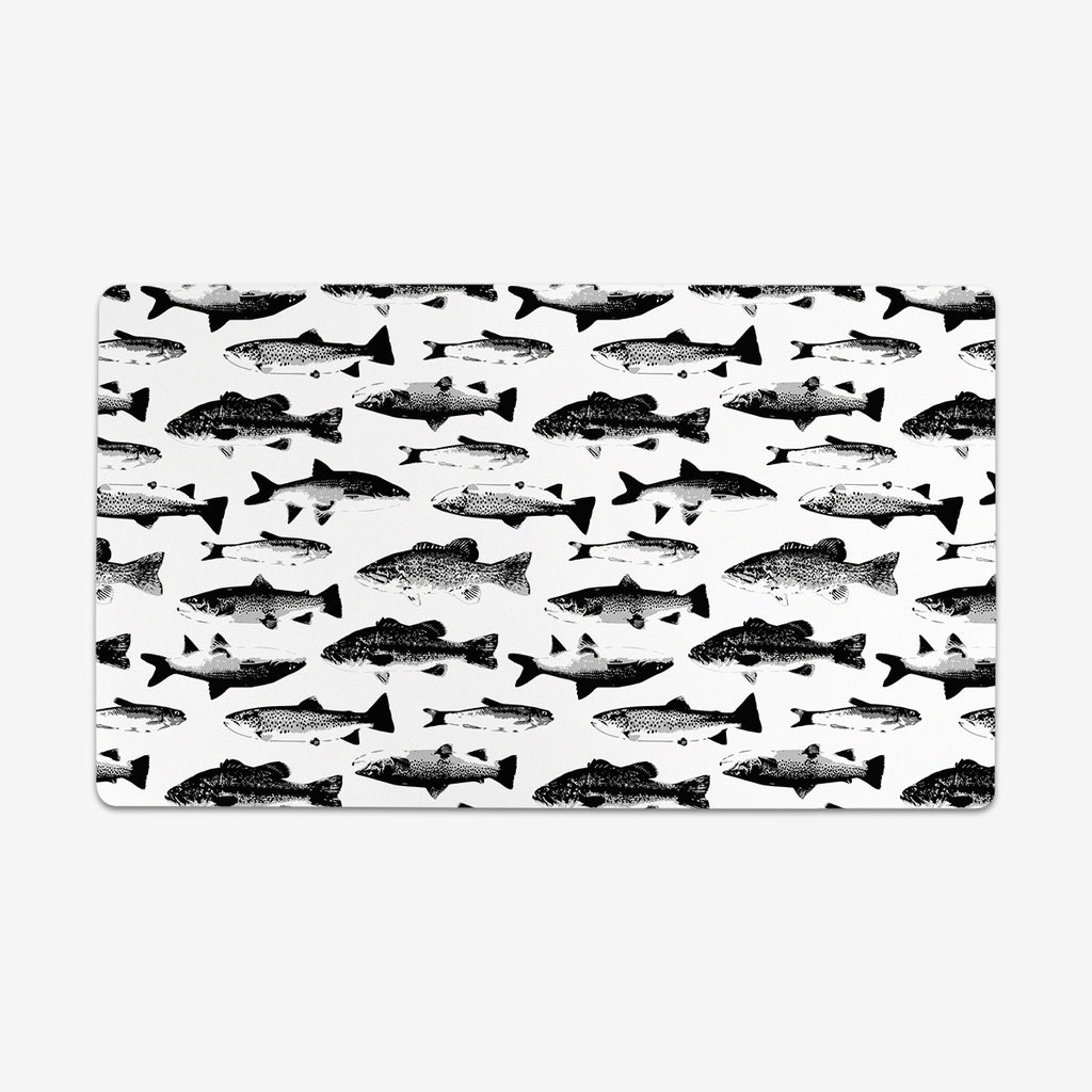 Fish Stamps Thin Desk Mat