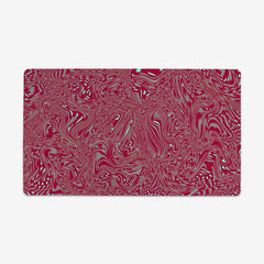 Halftones And Hatchmarks Thin Desk Mat - Inked Gaming - HD - Mockup - Red