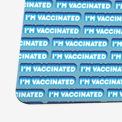I'm Vaccinated Bubble Pattern Playmat - Inked Gaming - EG - Corner- Blue