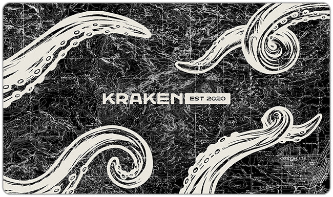 Kraken Established 2020 Playmat - Inked Gaming - KB - Mockup - Blackmap