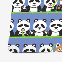 Panda Panda Red Panda Playmat - Inked Gaming - HD - Corner - Blue