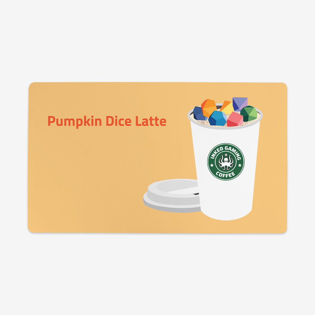 Pumpkin Dice Latte Playmat - Inked Gaming - LL - Mockup