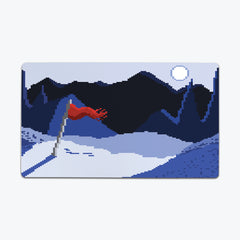 Snowy Pixel Mountaintop Thin Desk Mat