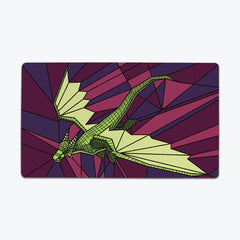 Stained Glass Flying Dragon Thin Desk Mat - Inked Gaming - EG - Mockup - Purple