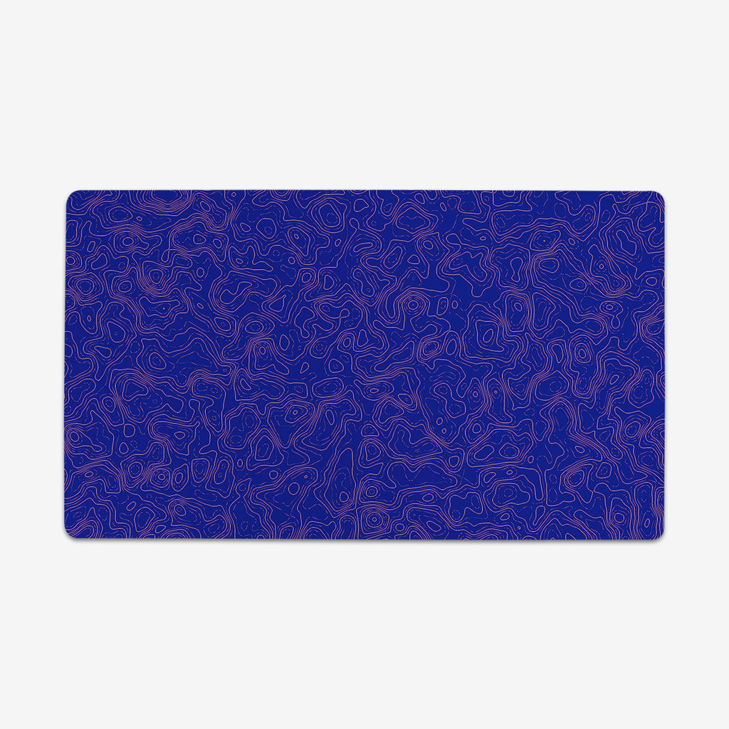 Vintage GPS Thin Desk Mat - Inked Gaming - HD - Mockup - Blue