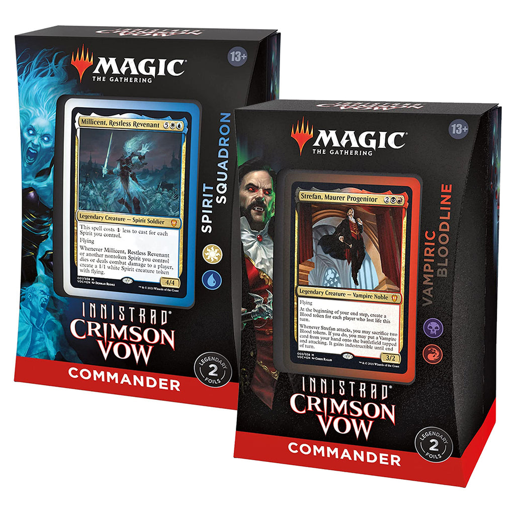 GIFT BUNDLE: Magic: The Gathering: Innistrad - Crimson Vow Commander Decks with Deck Boxes - Wizards of the Coast - Booster Boxes
