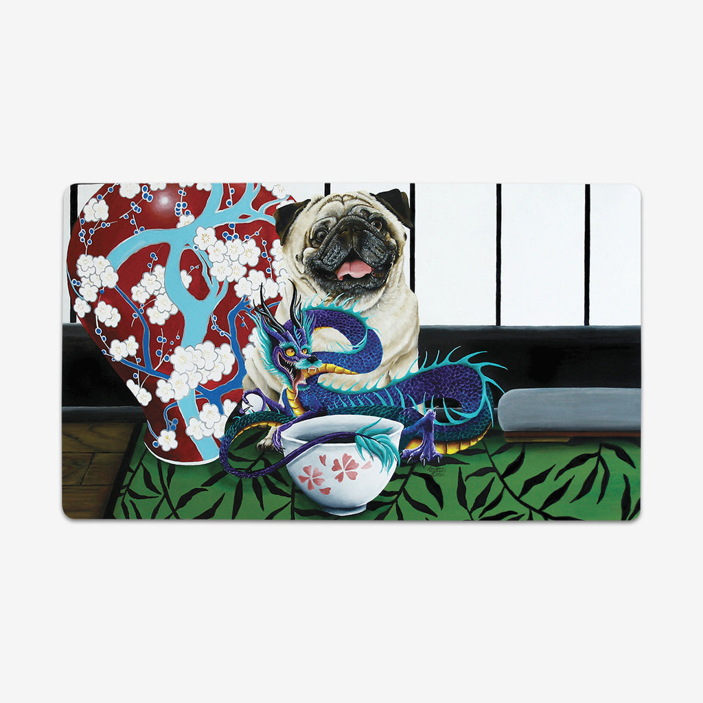 Pug And Dragon Playmat - Kari-Ann Anderson - Mockup