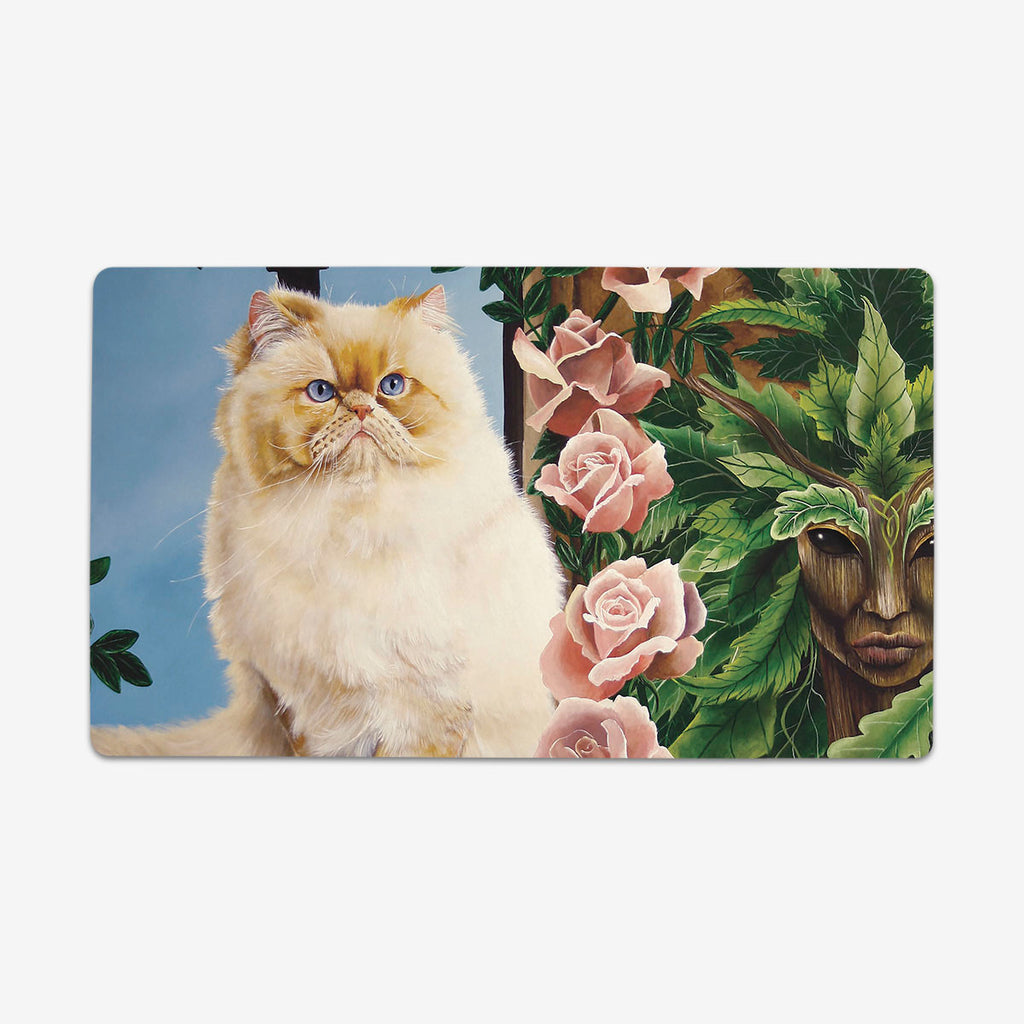 Rose With Roses Thin Desk Mat