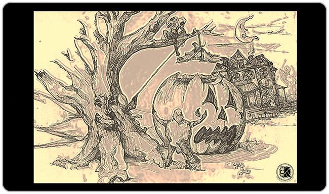 Pumpkin Under Tree Playmat - King Productions - Mockup