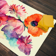 Bright Watercolor Flora Playmat