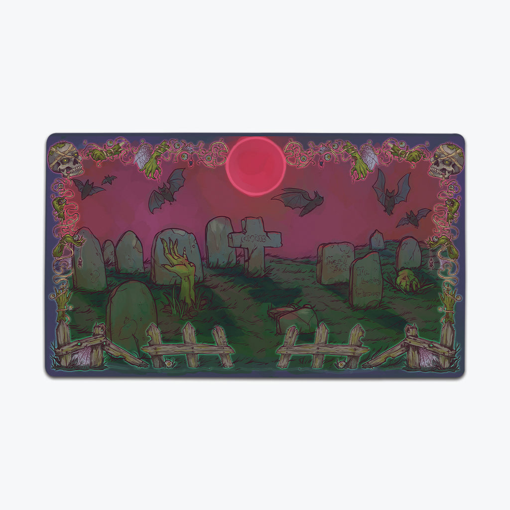 Glowing Zombie Graveyard Playmat