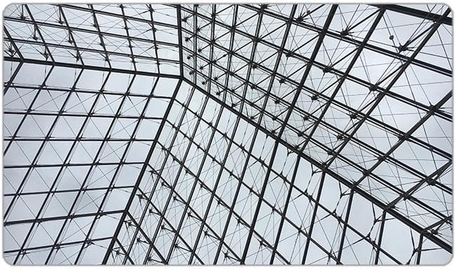 Louvre Pyramid Grid Playmat - Matt Burrough - Mockup