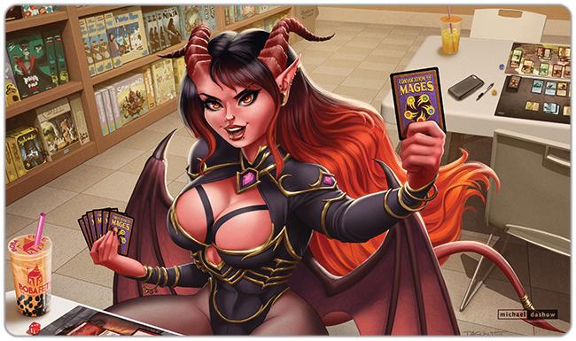 Magic Succubus Playmat - Michael Dashow - Mockup