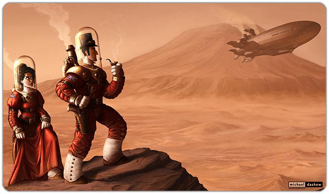 Old School Mountain Playmat - Michael Dashow - Mockup