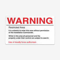 Warning Sign Playmat - Old Hat Studios - Mockup