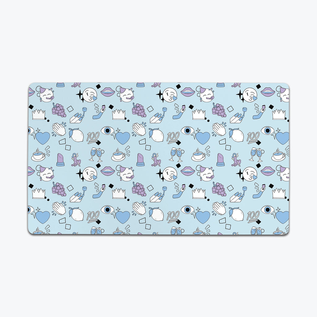 Fun Emoji Pattern Thin Desk Mat