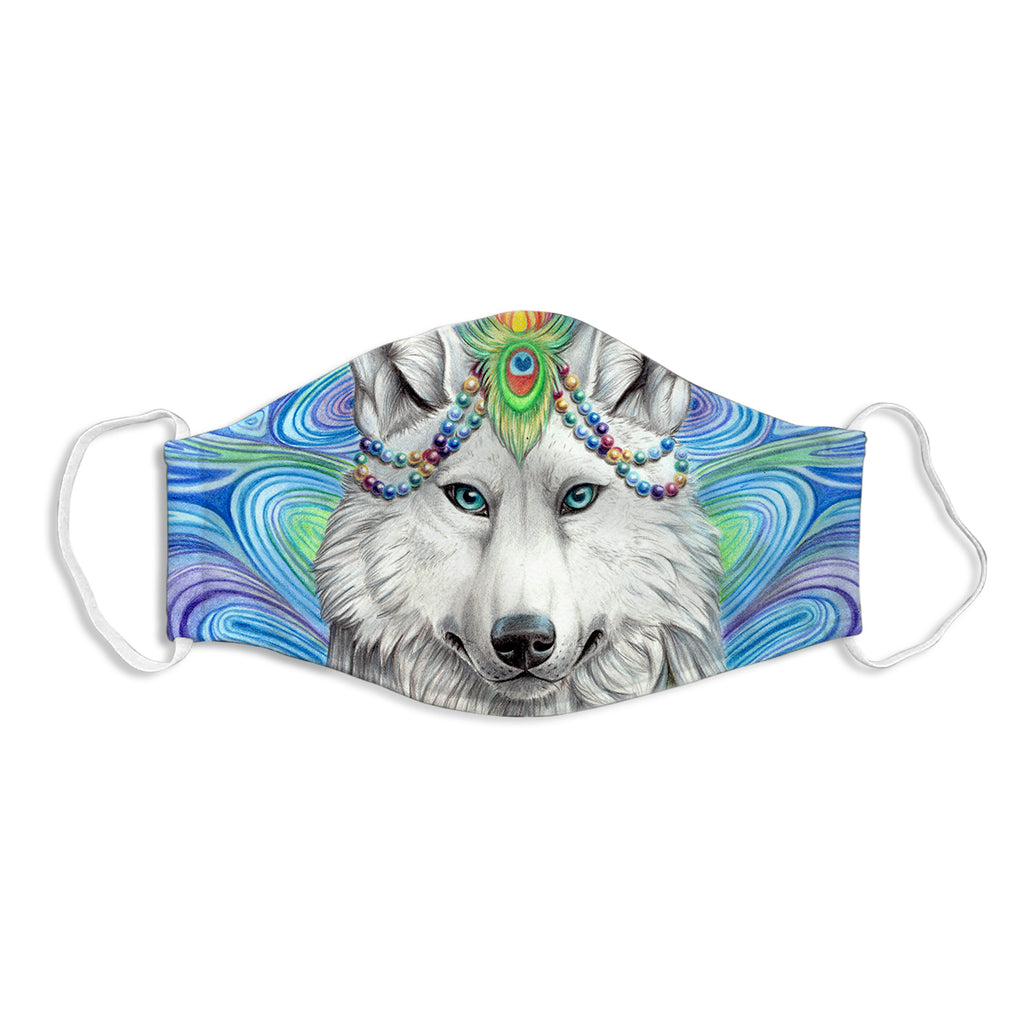 Rainbow Wolf Cloth Face Mask - Schiraki - Mockup