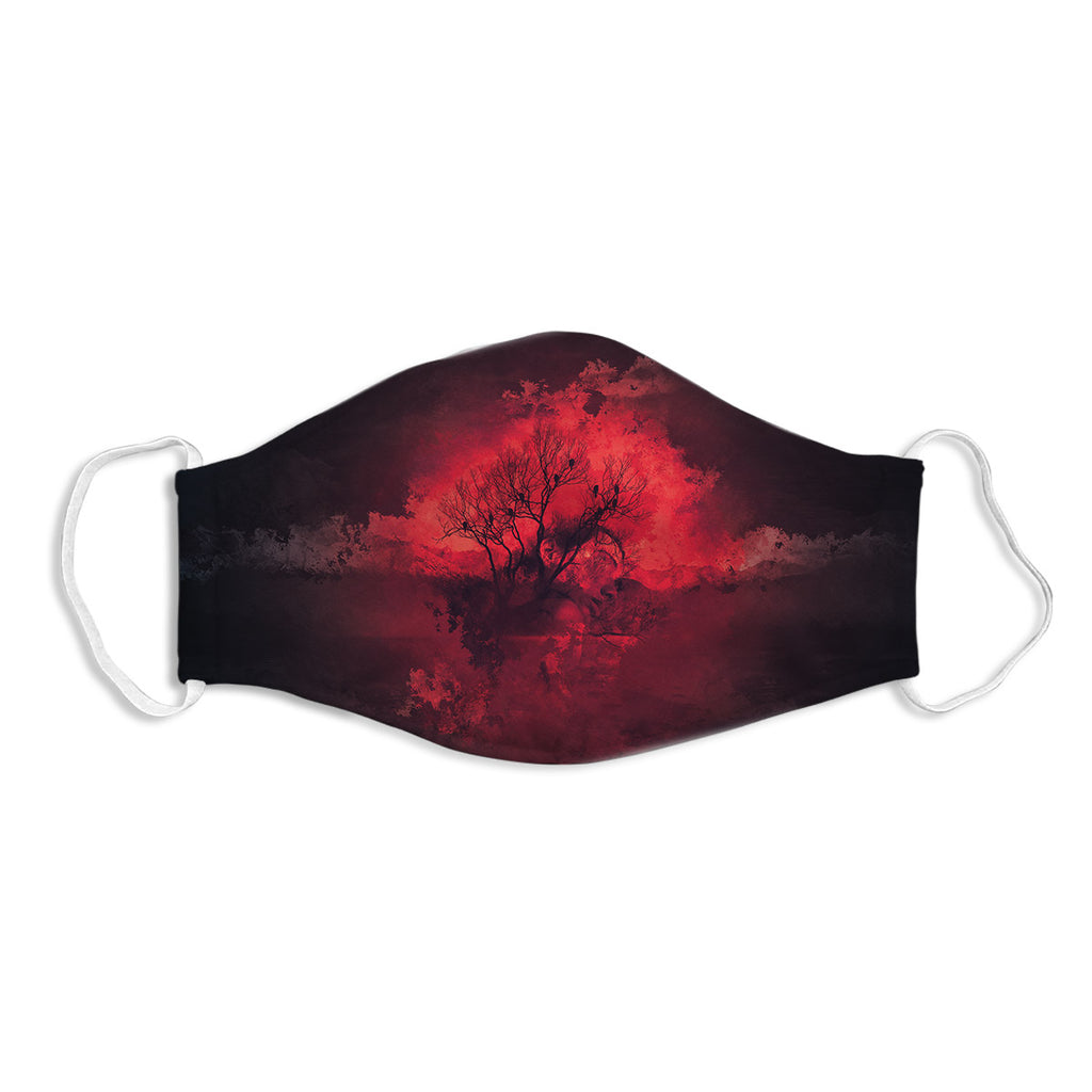 Red Raven Cloth Face Mask - Baerthe - Mockup