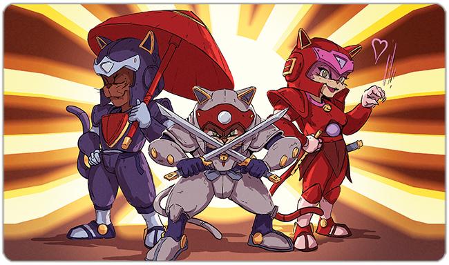 Samurai Pizza Cats Playmat - Rogier Vandebeek - Mockup