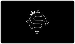 Sanctumonius Logo Playmat - Sanctumonius - Mockup - BlackAndWhite