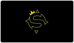 Sanctumonius Logo Playmat - Sanctumonius - Mockup - BlackAndYellow