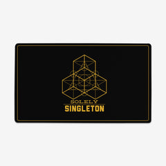 Large Solely Singleton Logo Playmat - Solely Singleton - Mockup - BlackGoldTrimmed