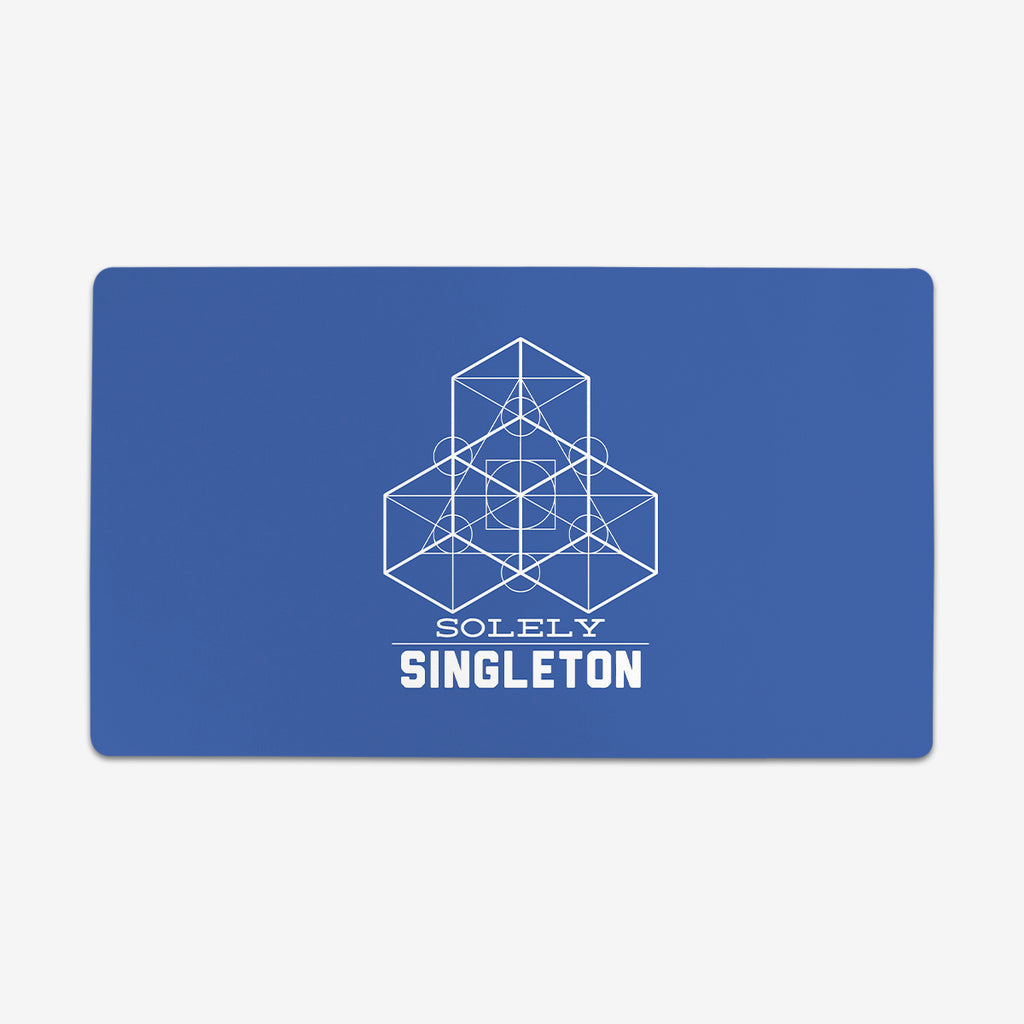 Large Solely Singleton Logo Playmat - Solely Singleton - Mockup - BlueWhite