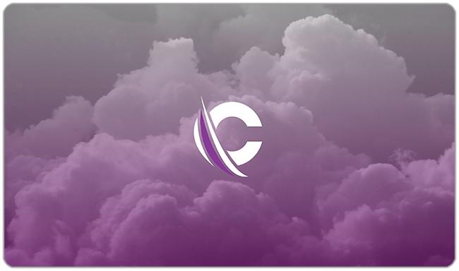 Purple Clouds Playmat - Team Clarity - Mockup