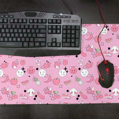 Flirty Emoji Pattern Thin Desk Mat
