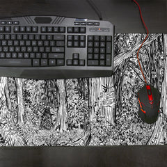 Drawn Into the Woods Thin Desk Mat