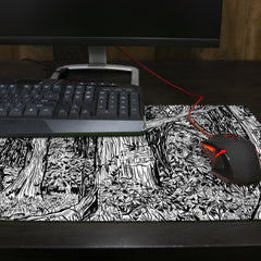 Drawn Into the Woods Thin Desk Mat