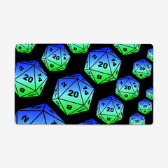 All The Dice Playmat - Why Try Designs - Mockup - Blue
