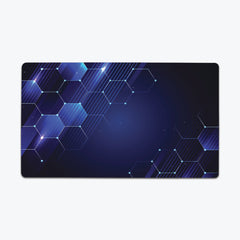 Honeycomb Pattern Playmat - Why Try Designs - Mockup - Blue